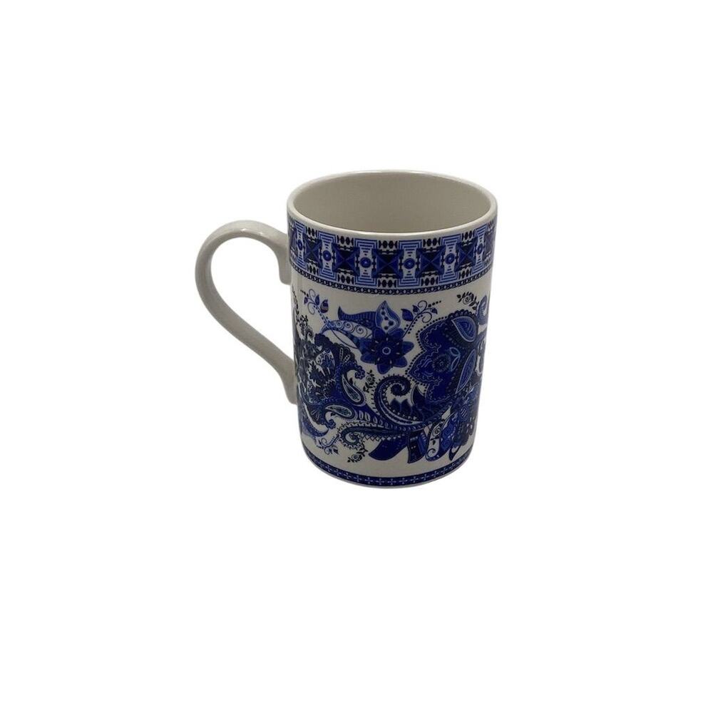 Kent Pottery Blue Paisley Floral Ceramic Mug Dishwasher Safe‎